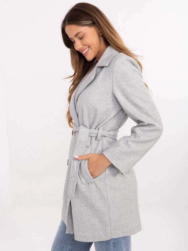 Rue Paris Paltas moterims -IT-PL-A9590.85-jasny pilka