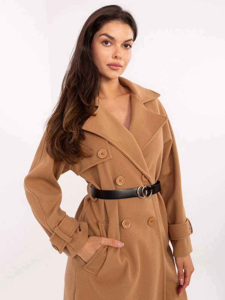 Rue Paris Paltas moterims -IT-PL-FL5712.84-camelowy