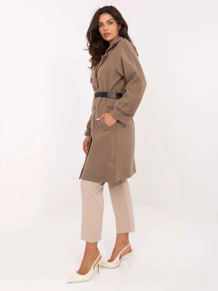 Rue Paris Paltas moterims -IT-PL-FL5712.84-ciemny bezowy