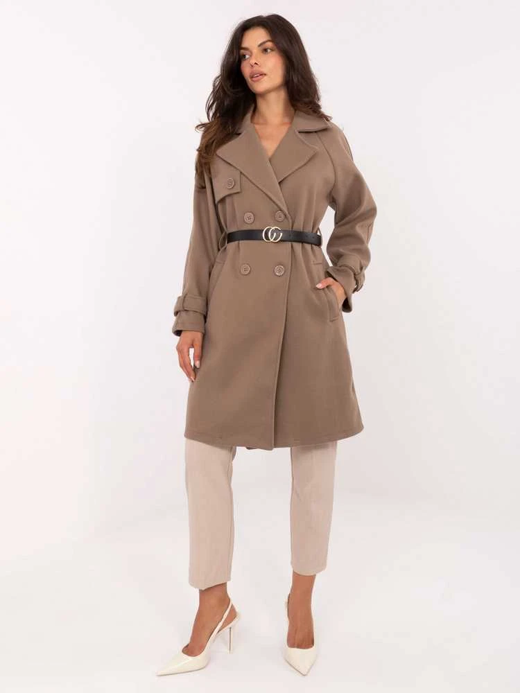 Rue Paris Paltas moterims -IT-PL-FL5712.84-ciemny bezowy