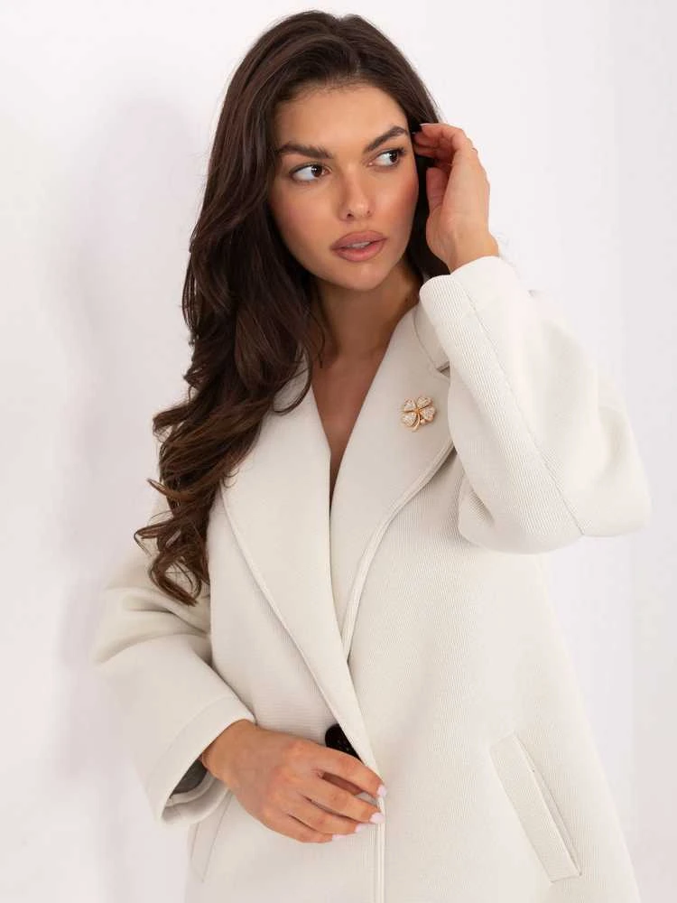 Rue Paris Paltas moterims -IT-PL-FL8153.60-jasny smėlio spalva