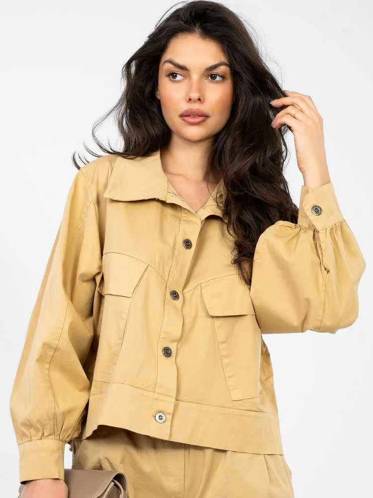Rue Paris Moteriška striukė IT-KR-FL10071.50 camel spalvos