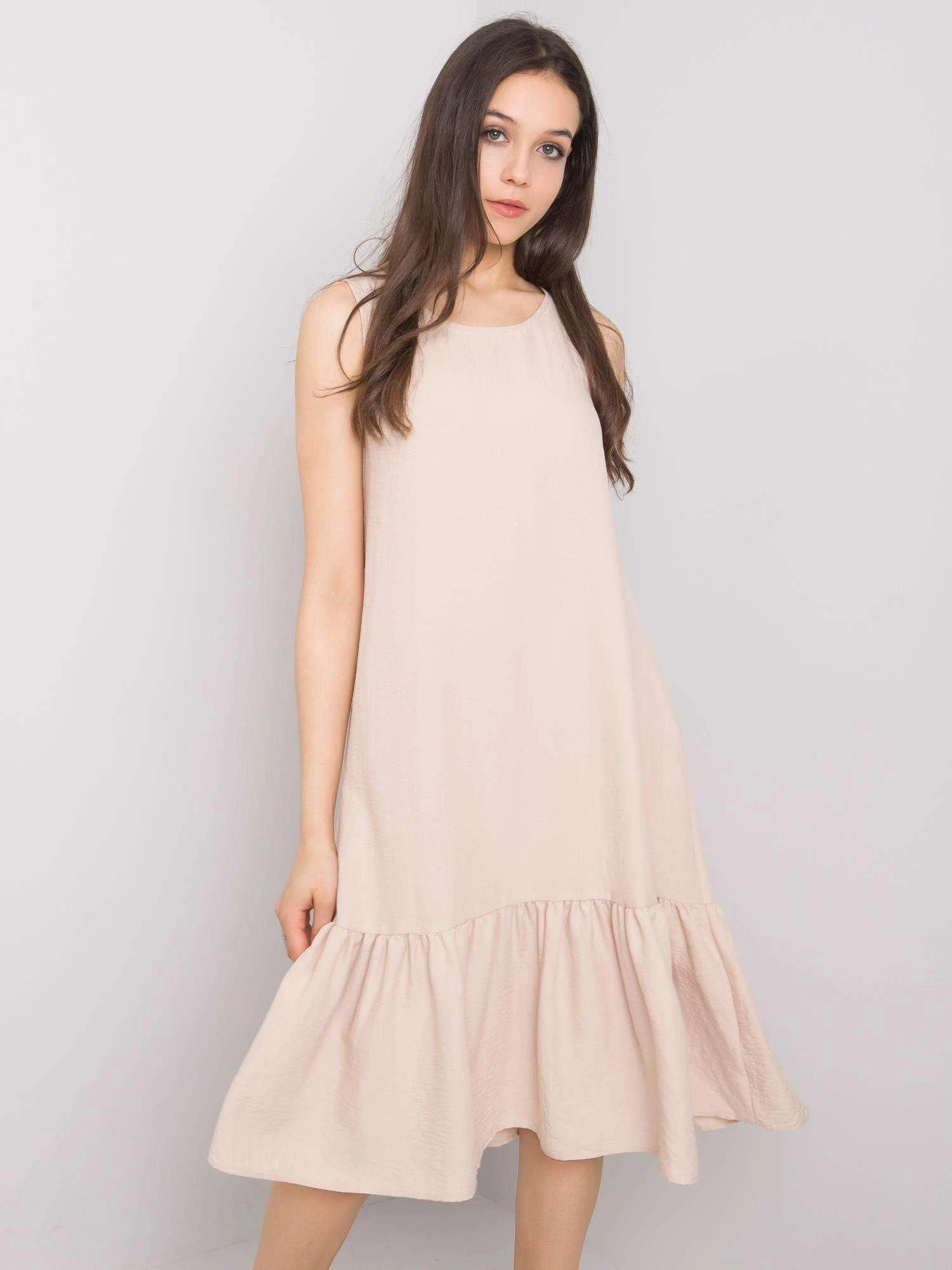 Rue Paris Suknelė-328-SK-5074.74-smėlio spalvos