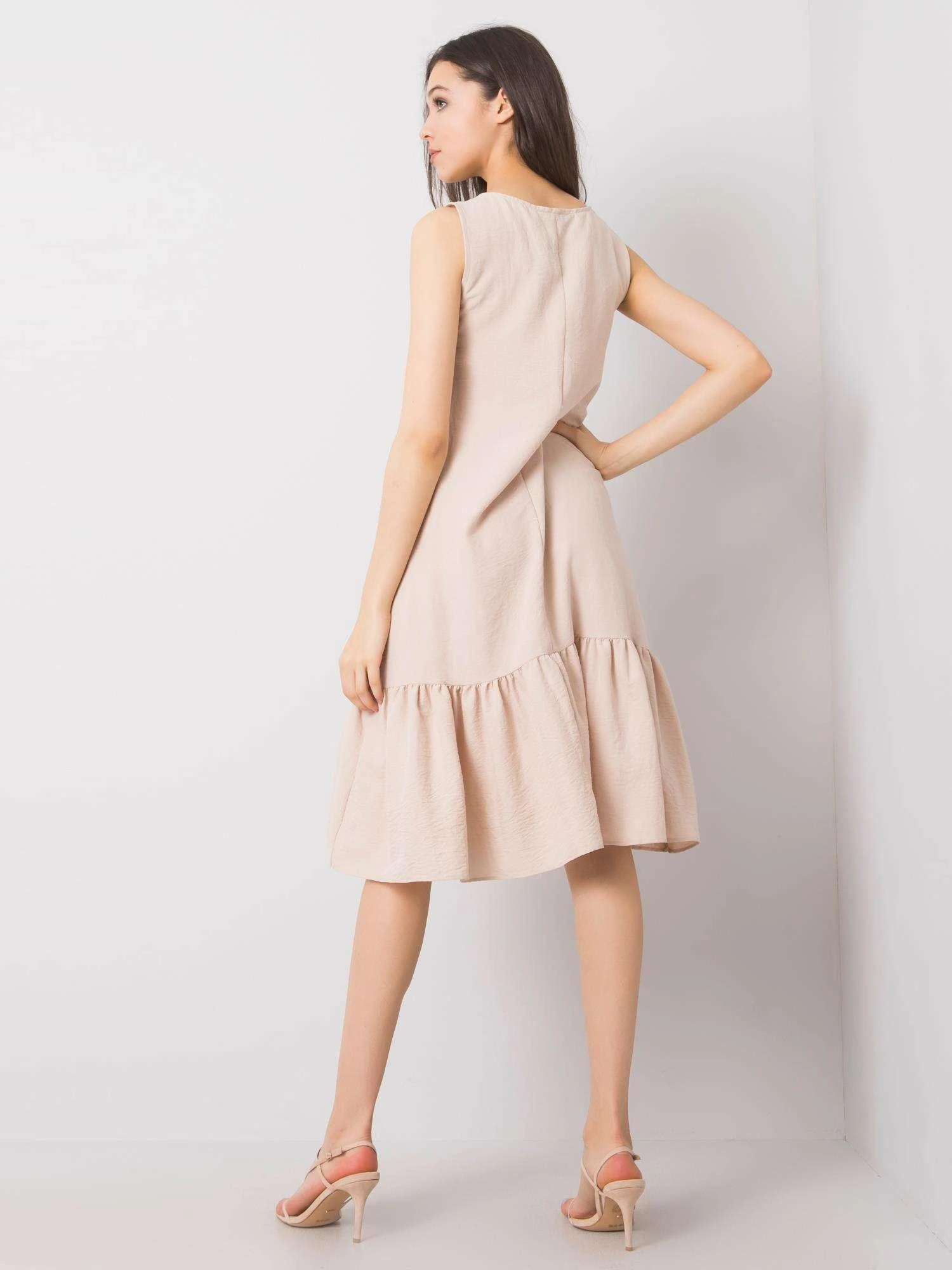 Rue Paris Suknelė-328-SK-5074.74-smėlio spalvos