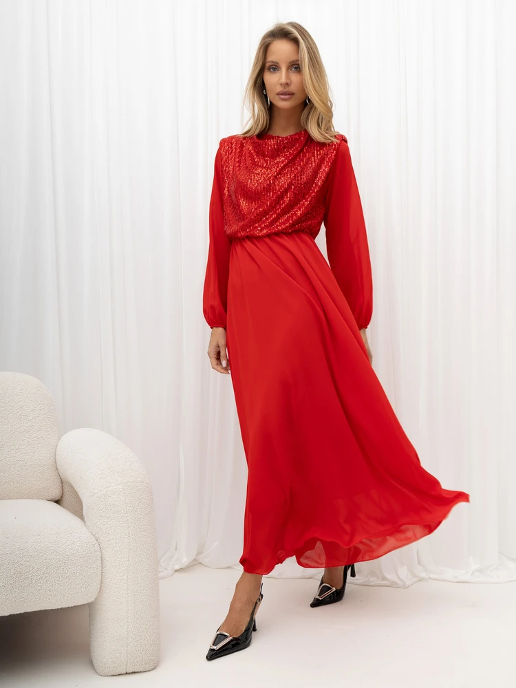 Rue Paris Sukienka-IT-SK-21832.99-raudona