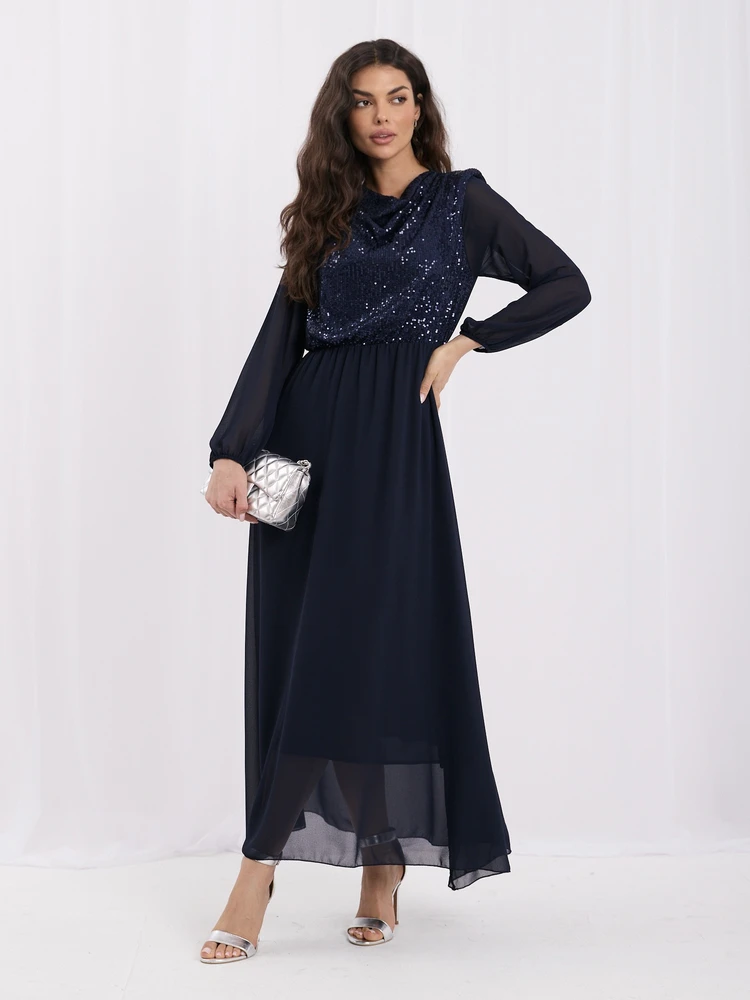Rue Paris Sukienka-IT-SK-21832.99-tamsiai mėlyna
