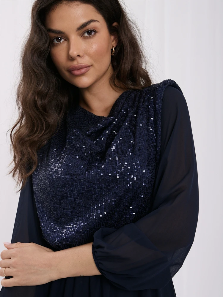 Rue Paris Sukienka-IT-SK-21832.99-tamsiai mėlyna
