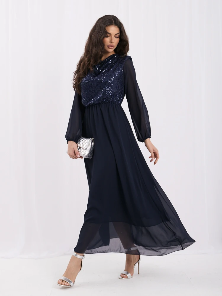 Rue Paris Sukienka-IT-SK-21832.99-tamsiai mėlyna