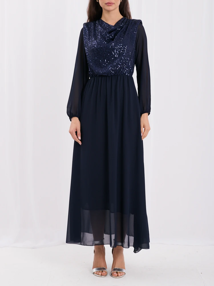 Rue Paris Sukienka-IT-SK-21832.99-tamsiai mėlyna
