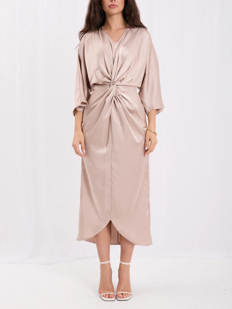 Rue Paris Sukienka-IT-SK-23363.46-smėlio spalva