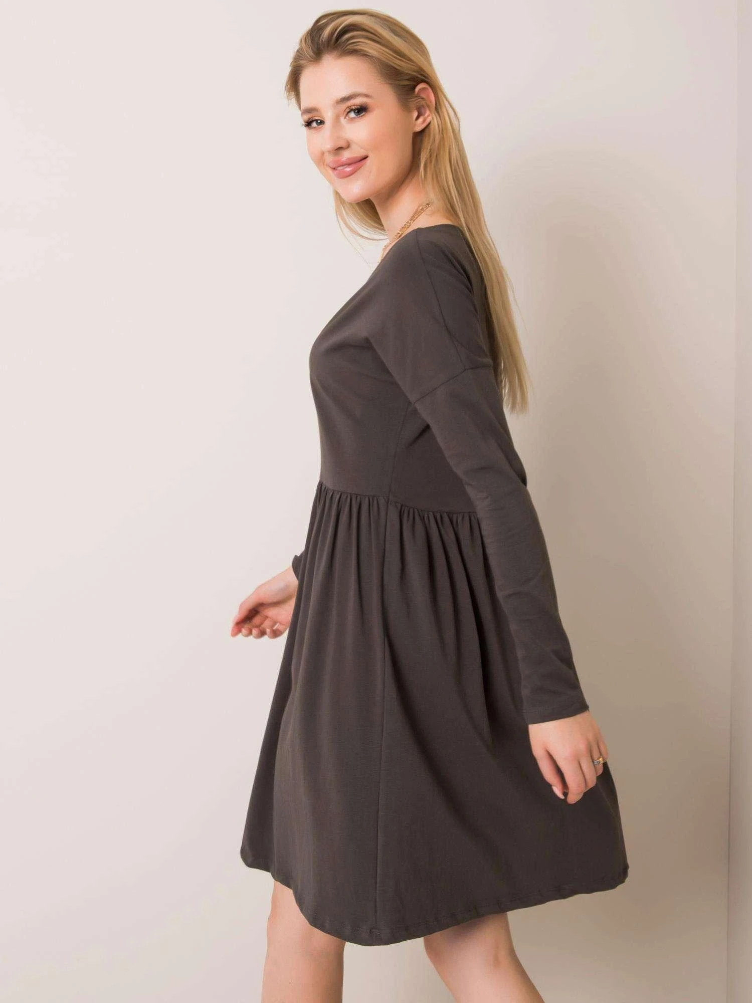 Rue Paris Suknelė-RV-SK-5889.41P-tamsi chaki