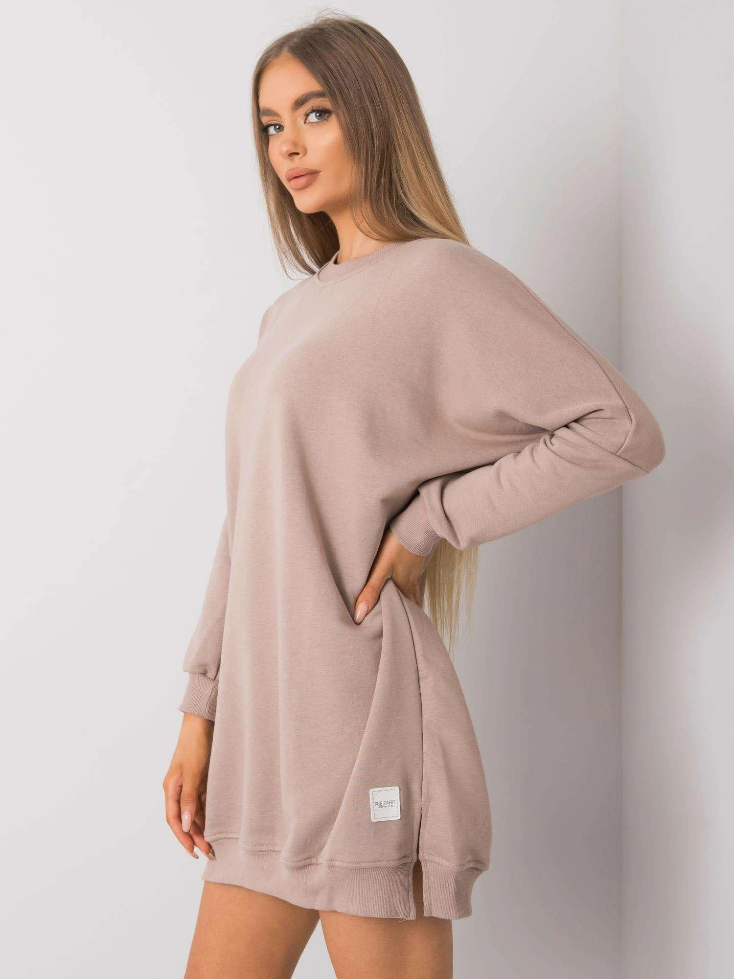 Rue Paris Suknelė-RV-SK-7216.95-tamsiai smėlio spalvos