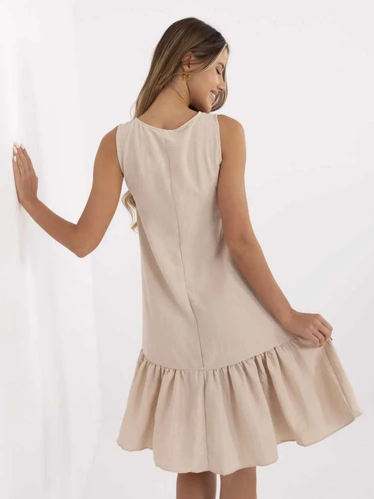 Rue Paris Suknelė-328-SK-5074.74-smėlio spalvos