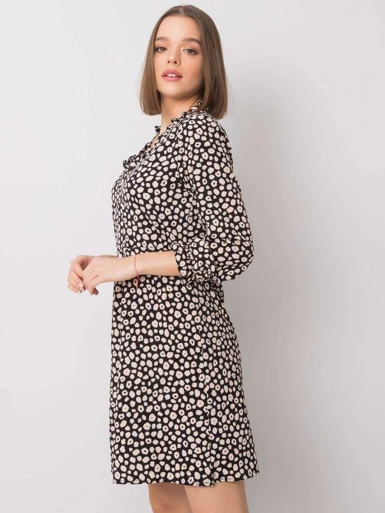 Rue Paris Suknelė-WN-SK-R817.66-juoda-smėlio spalvos