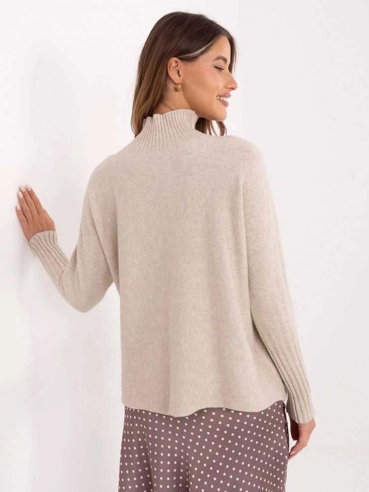 Rue Paris Sweter-IT-SW-8003.18P-jasny smėlio spalva