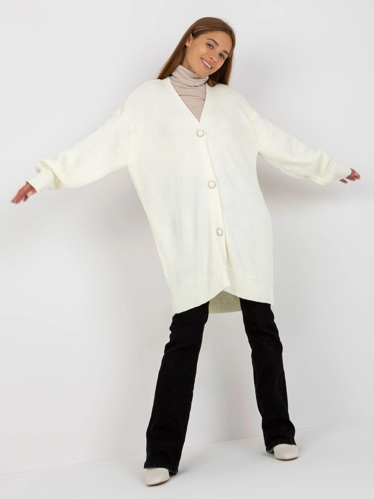 Rue Paris Megztinis-LC-SW-0267.06X-ecru