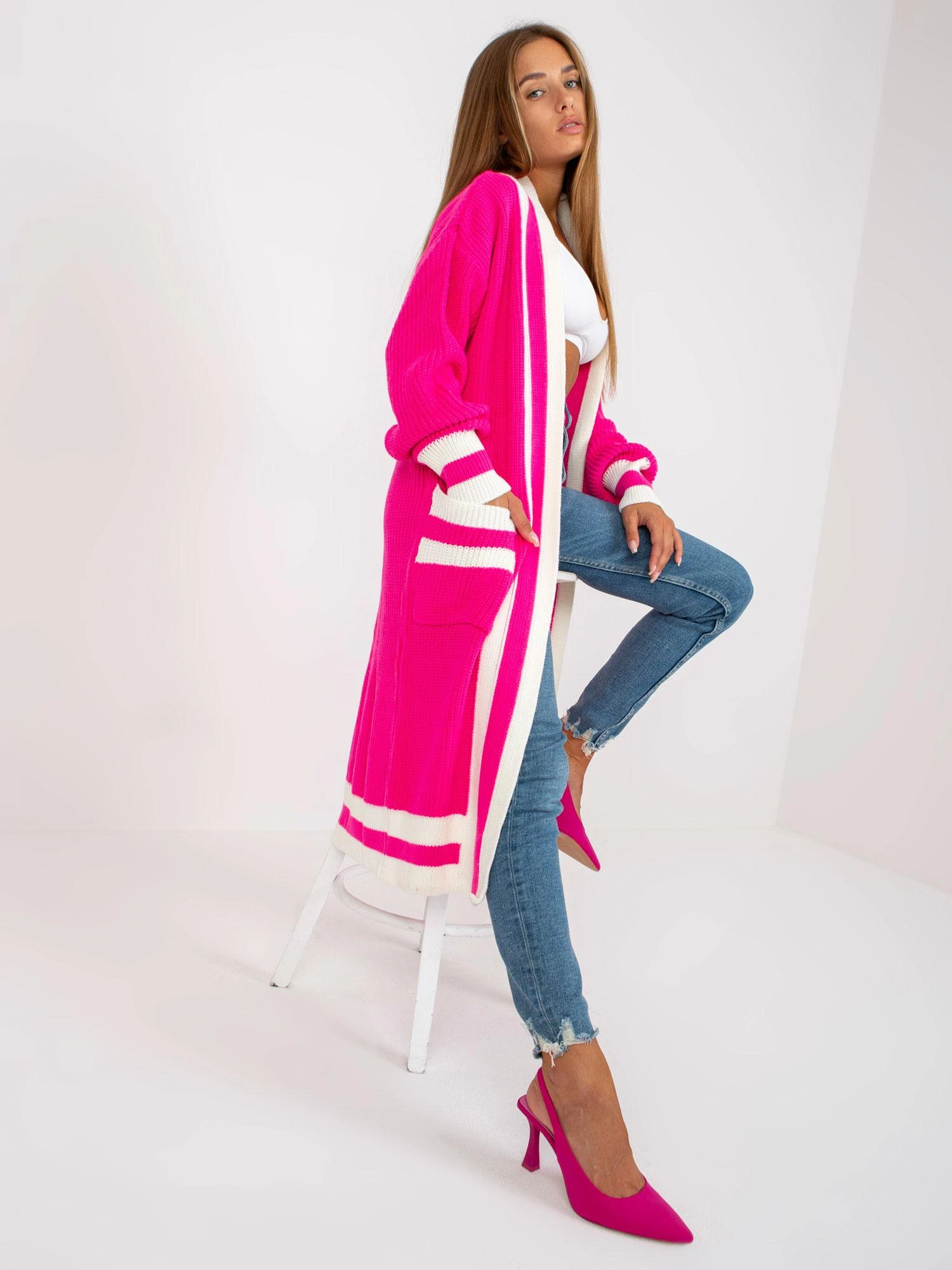Rue Paris Megztinis-LC-SW-0291.06X-fluo rožinis