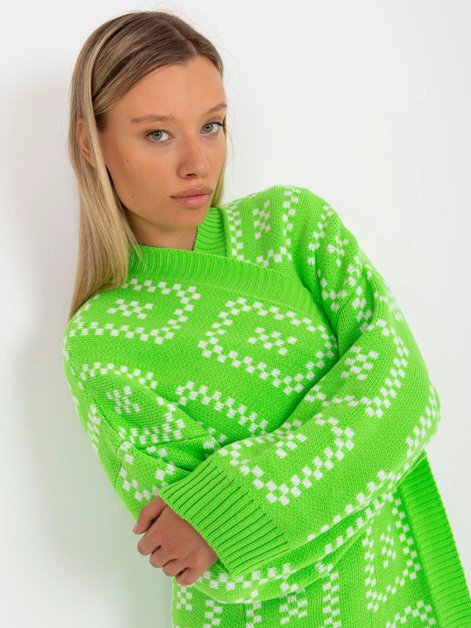 Rue Paris Megztinis-LC-SW-0296.08P-fluo žalias
