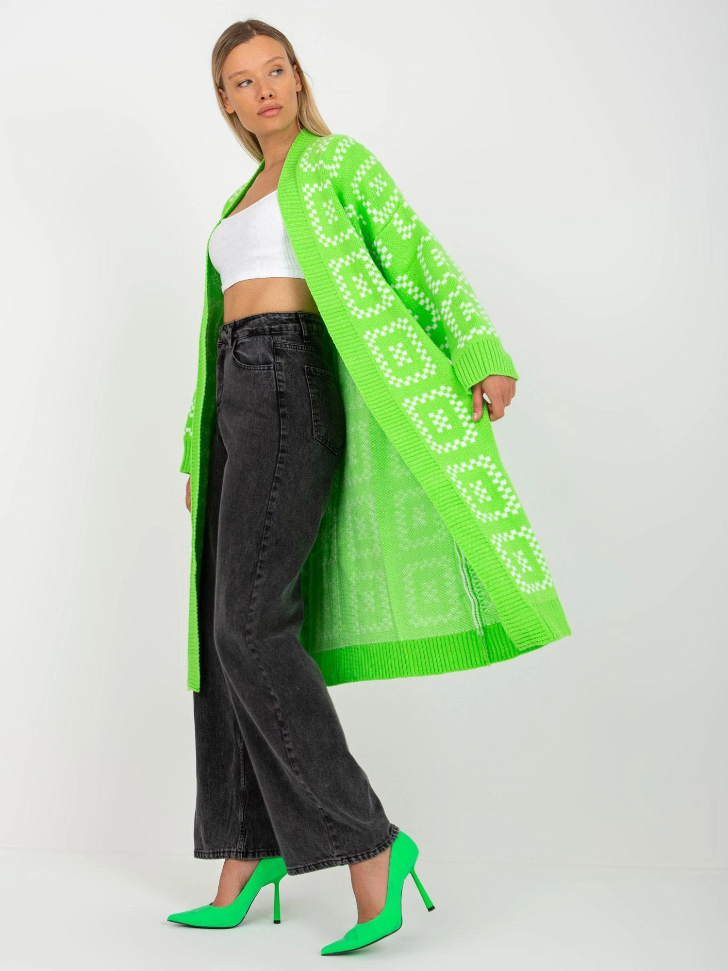 Rue Paris Megztinis-LC-SW-0296.08P-fluo žalias