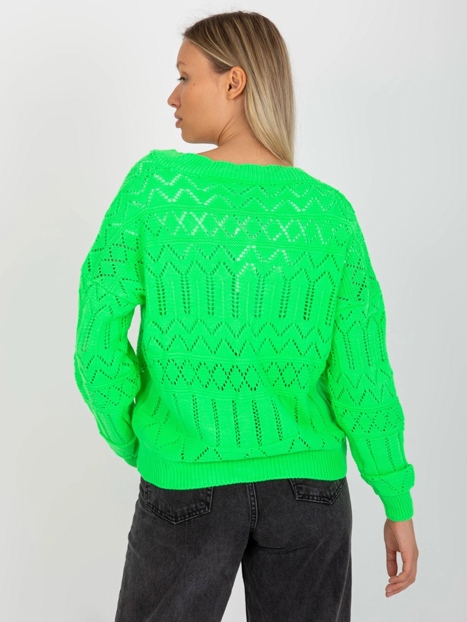 Rue Paris Megztinis-LC-SW-8022.04P-fluo žalias