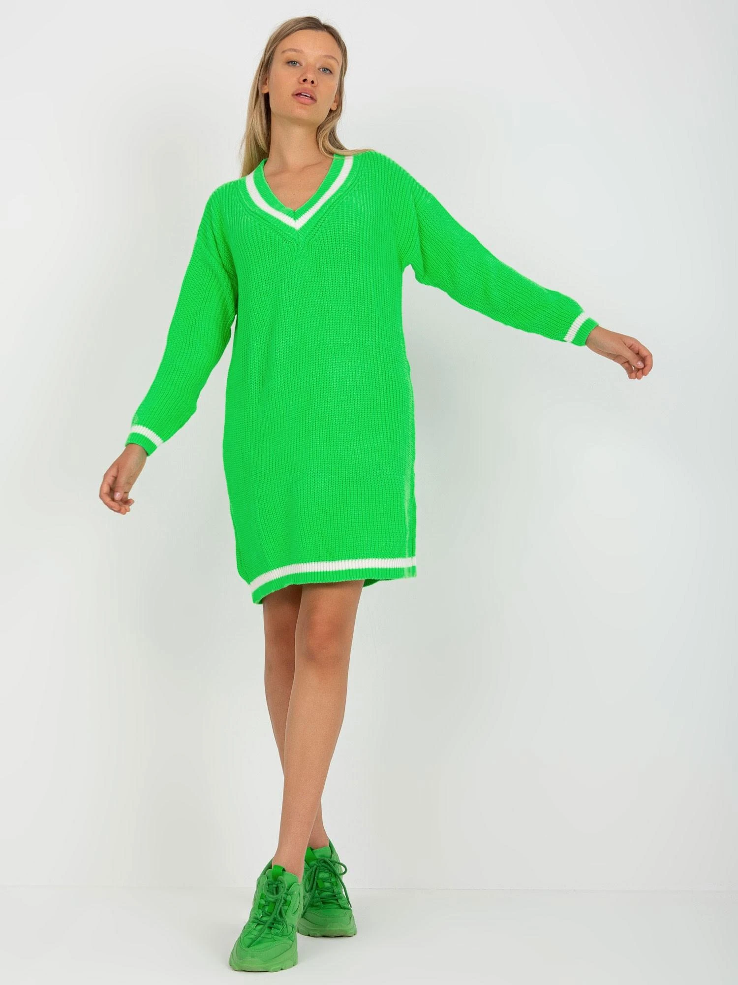Rue Paris Megztinis-LC-SW-8023.55P-fluo žalias