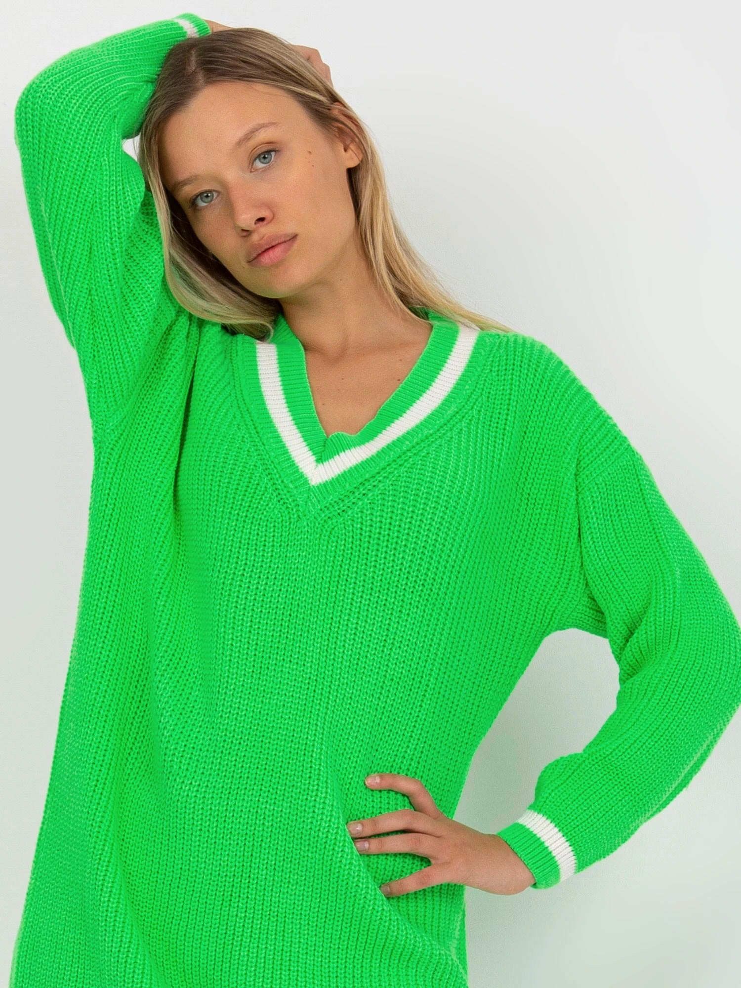 Rue Paris Megztinis-LC-SW-8023.55P-fluo žalias
