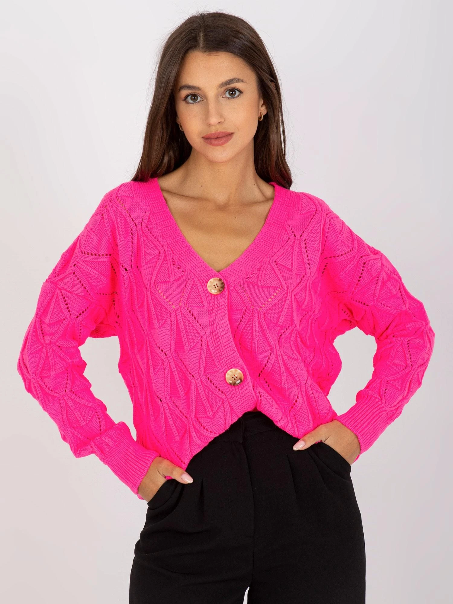 Rue Paris Megztinis-LC-SW-8035.06X-fluo rožinis