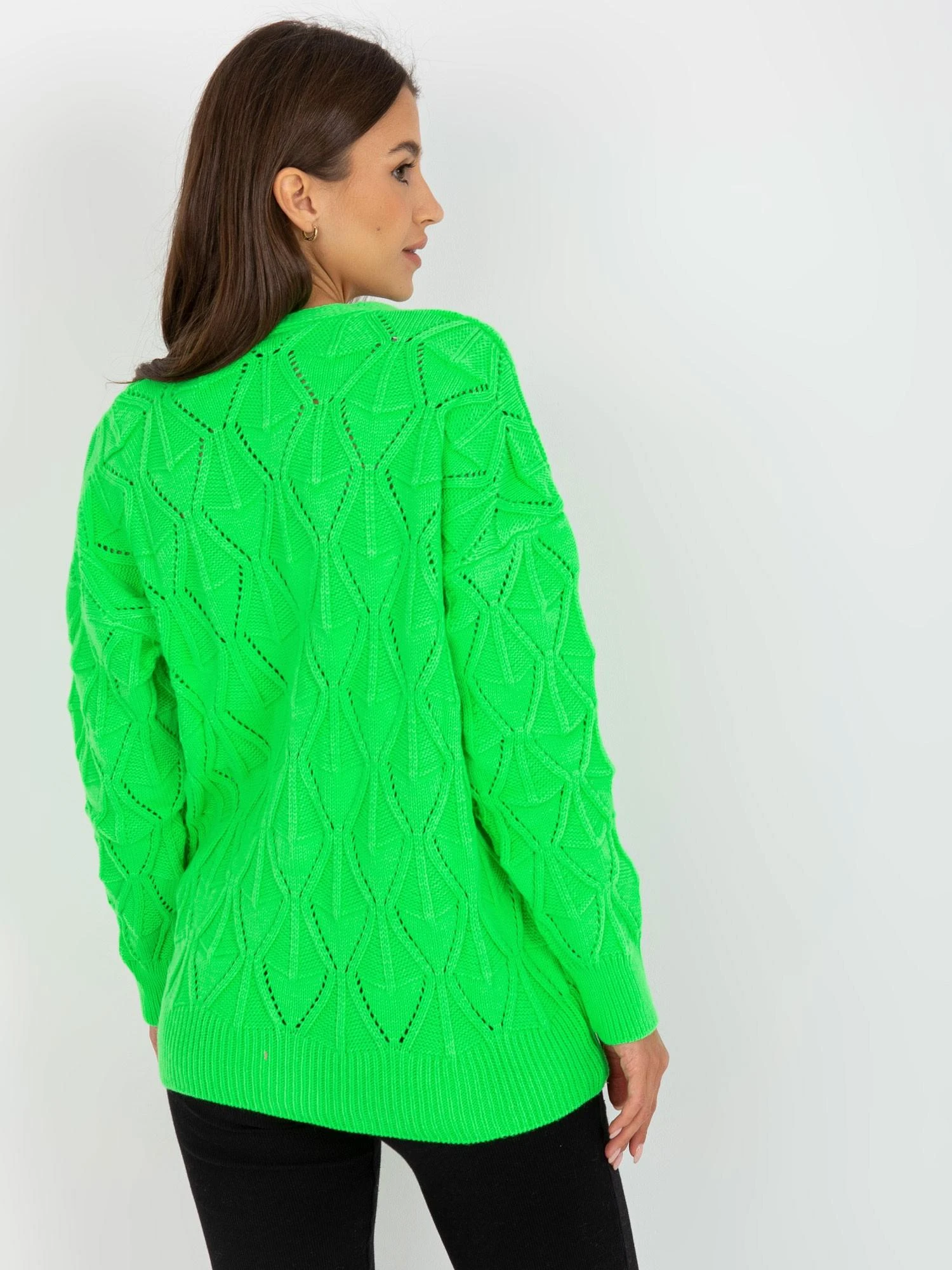 Rue Paris Megztinis-LC-SW-8035.06X-fluo žalias