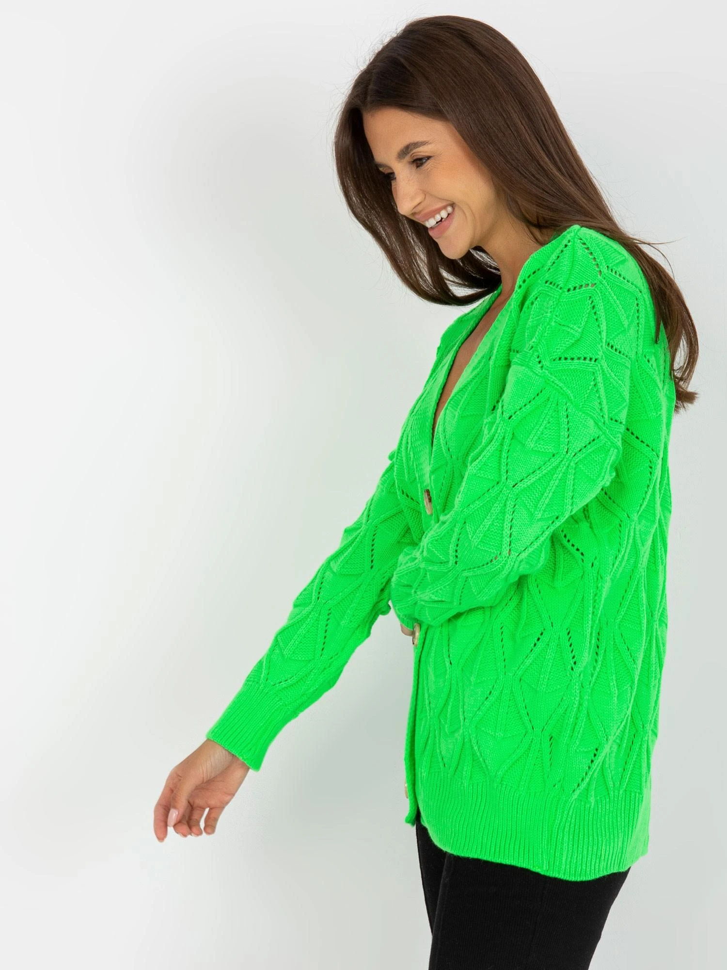 Rue Paris Megztinis-LC-SW-8035.06X-fluo žalias