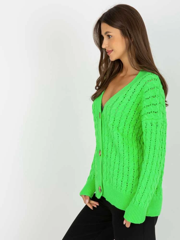 Rue Paris Megztinis-LC-SW-8036.74P-fluo žalias