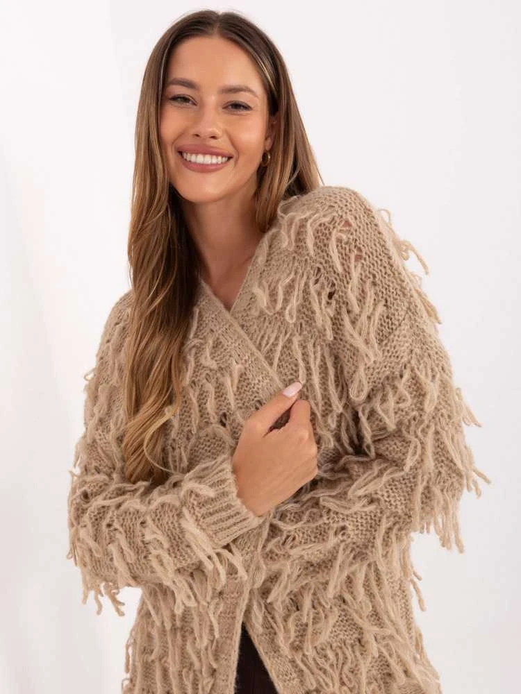 Rue Paris Sweter-MI-SW-0820.85-smėlio spalva