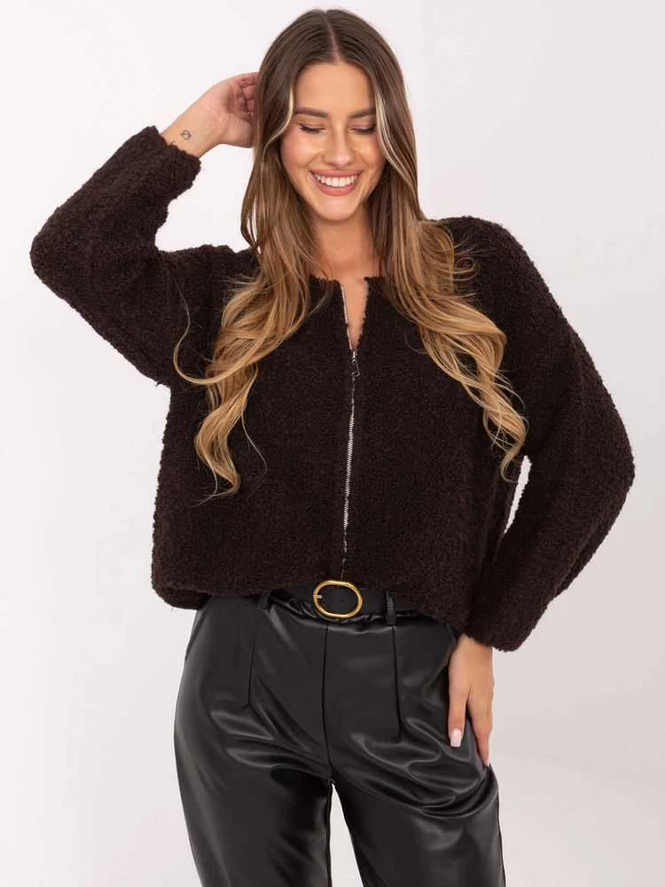 Rue Paris Sweter-MI-SW-3WB219.21-ciemny ruda