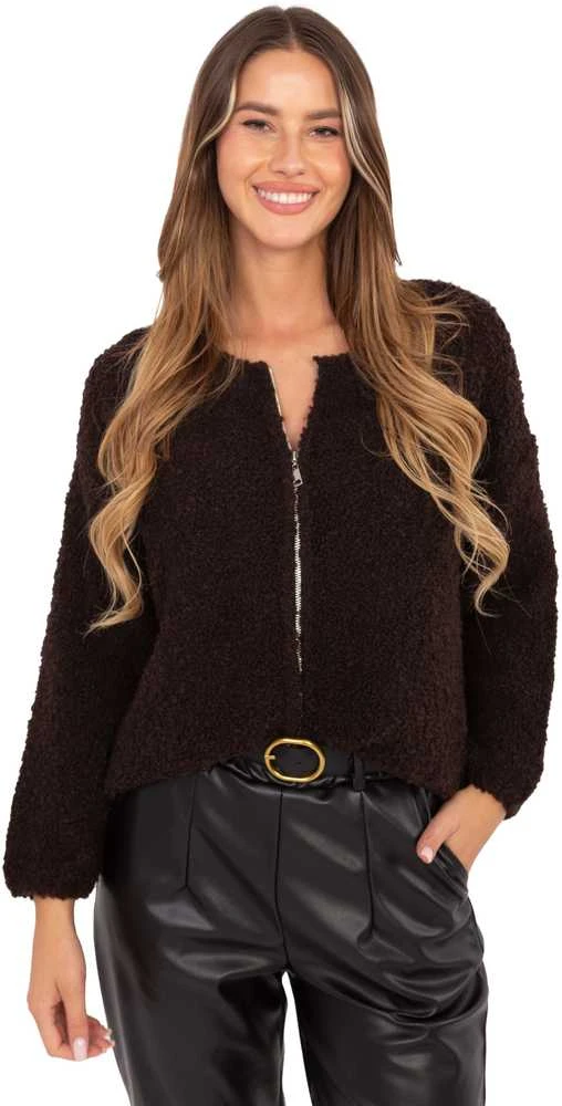 Rue Paris Sweter-MI-SW-3WB219.21-ciemny ruda