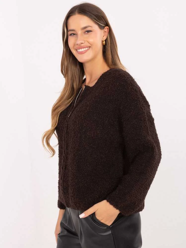 Rue Paris Sweter-MI-SW-3WB219.21-ciemny ruda