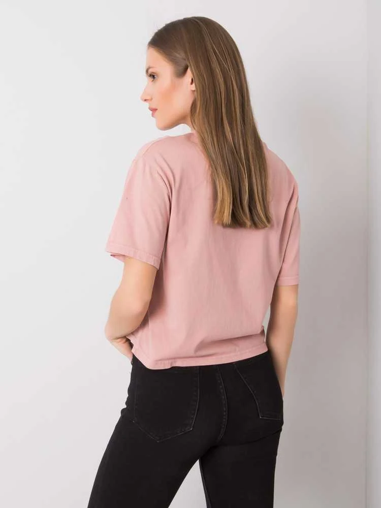 Rue Paris T-shirt-157-TS-0086.60P-ciemny rožinė