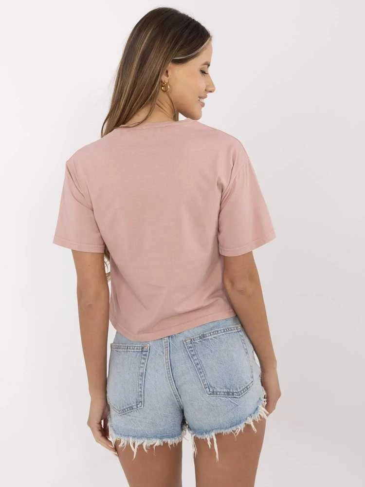 Rue Paris T-shirt-157-TS-0086.60P-ciemny rožinė