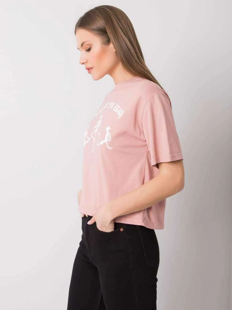 Rue Paris T-shirt-157-TS-0086.60P-ciemny rožinė