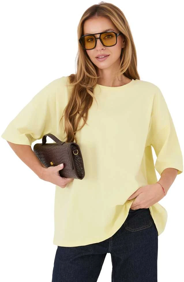 Rue Paris T-shirt-RV-BZ-A1230.12-jasny geltona