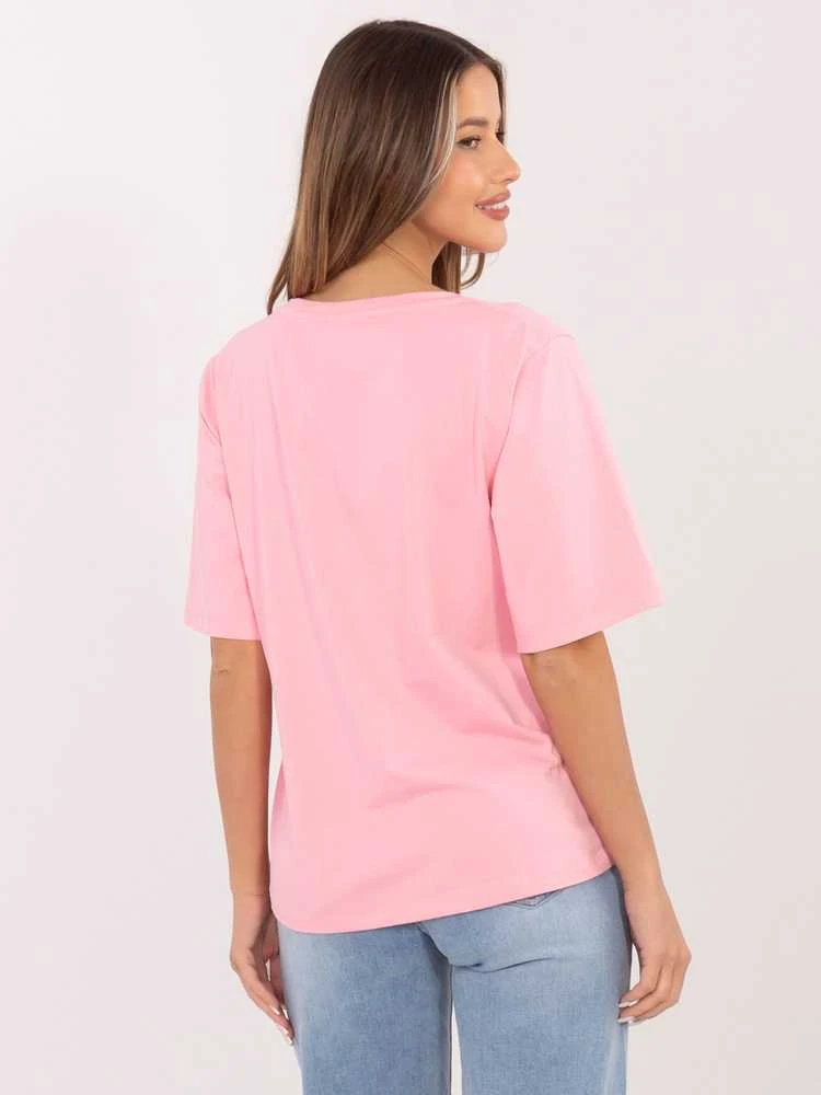 Rue Paris T-shirt-RV-BZ-A1268.18-jasny rožinė