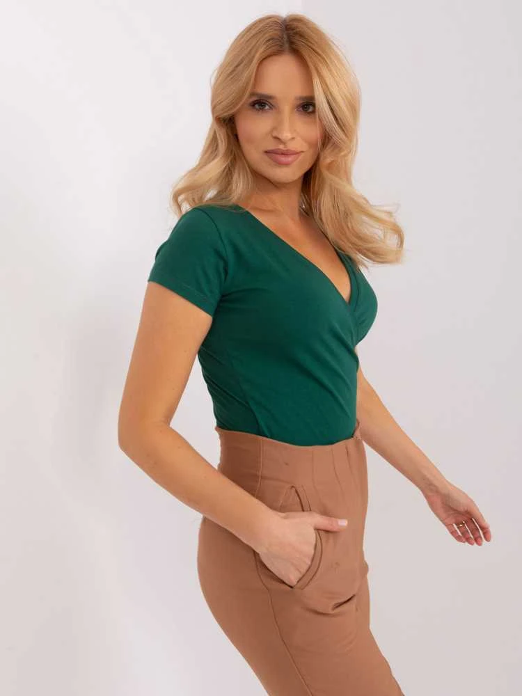 Rue Paris T-shirt-RV-TS-5636.18-ciemny žalia