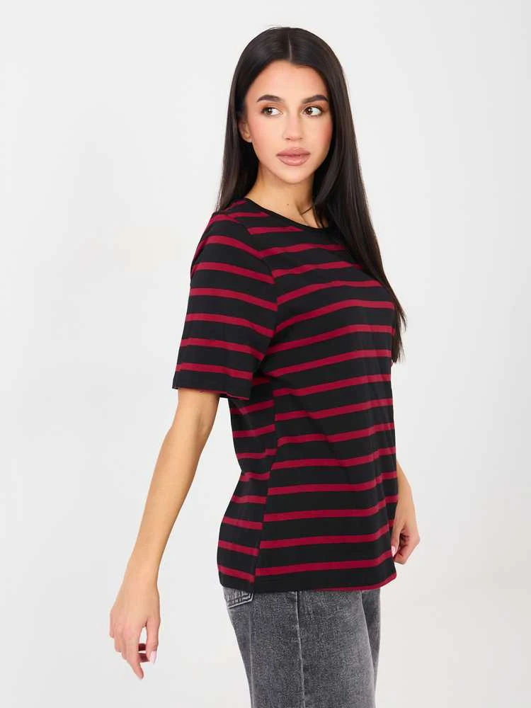 Rue Paris T-shirt-RV-TS-A1087.74-juodai-raudonas