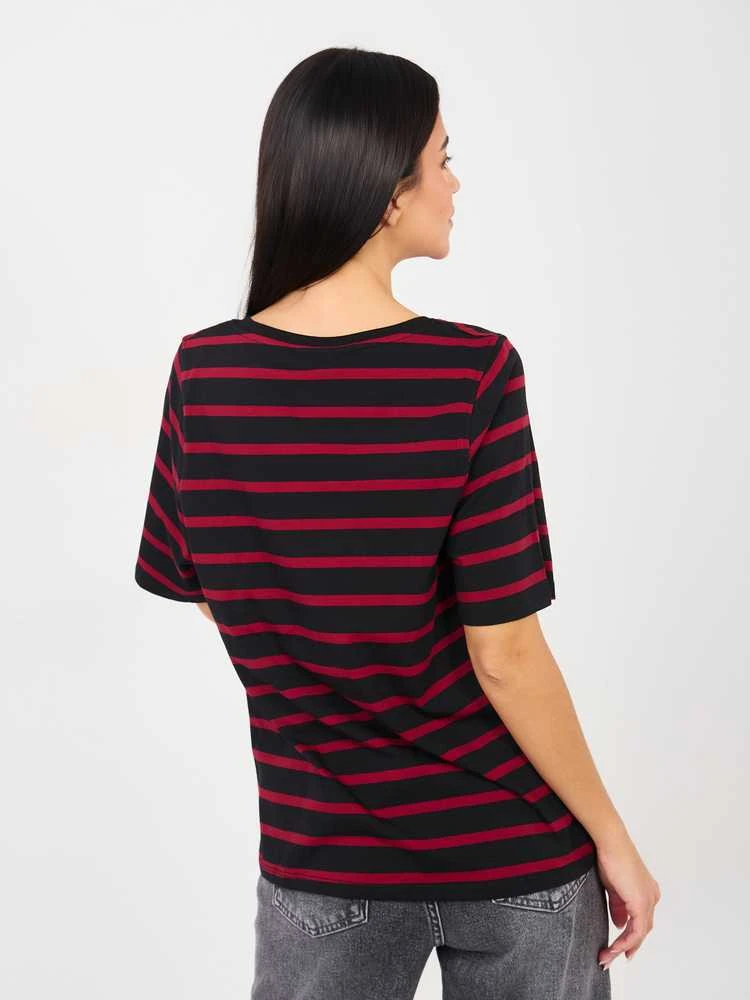 Rue Paris T-shirt-RV-TS-A1087.74-juodai-raudonas