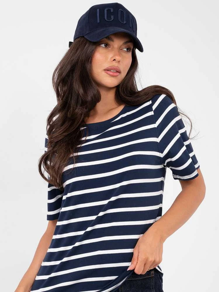 Rue Paris T-shirt-RV-TS-A1087.74-tamsiai mėlyna