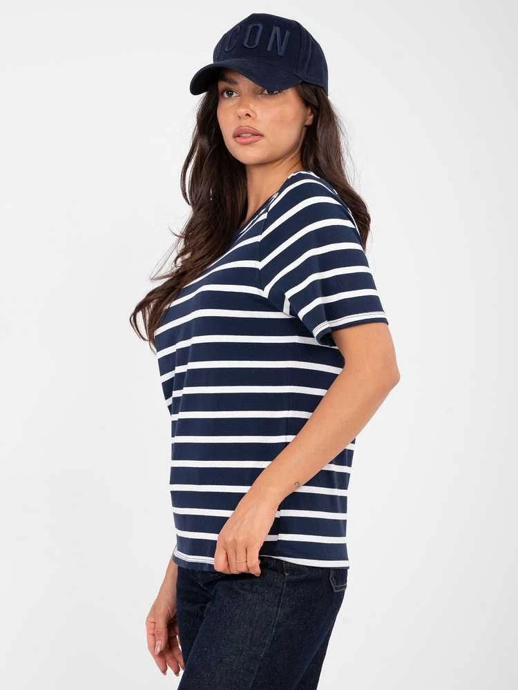 Rue Paris T-shirt-RV-TS-A1087.74-tamsiai mėlyna