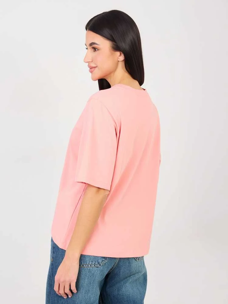 Rue Paris T-shirt-RV-TS-A1089.87-brzoskwiniowy