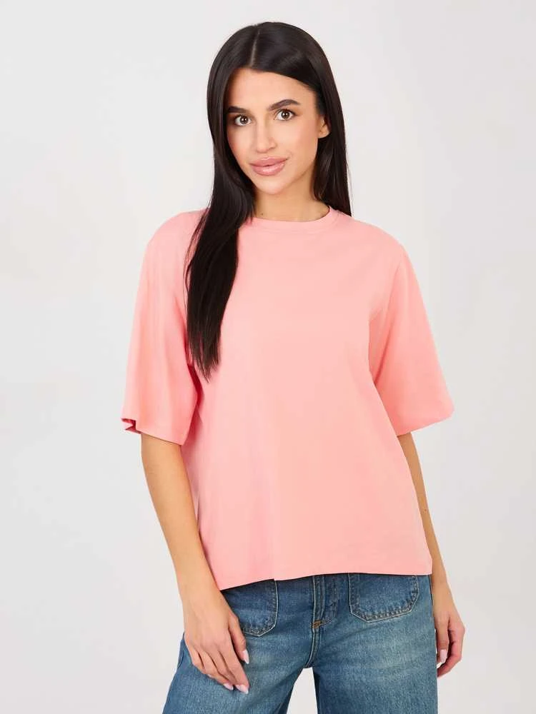 Rue Paris T-shirt-RV-TS-A1089.87-brzoskwiniowy