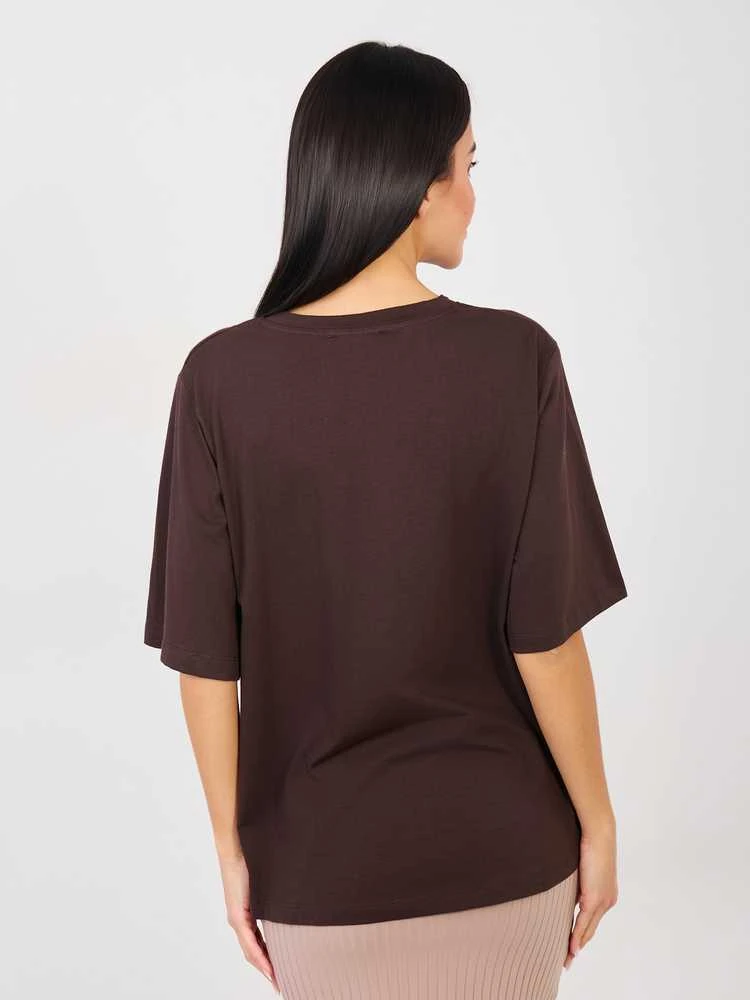 Rue Paris T-shirt-RV-TS-A1089.87-ciemny ruda