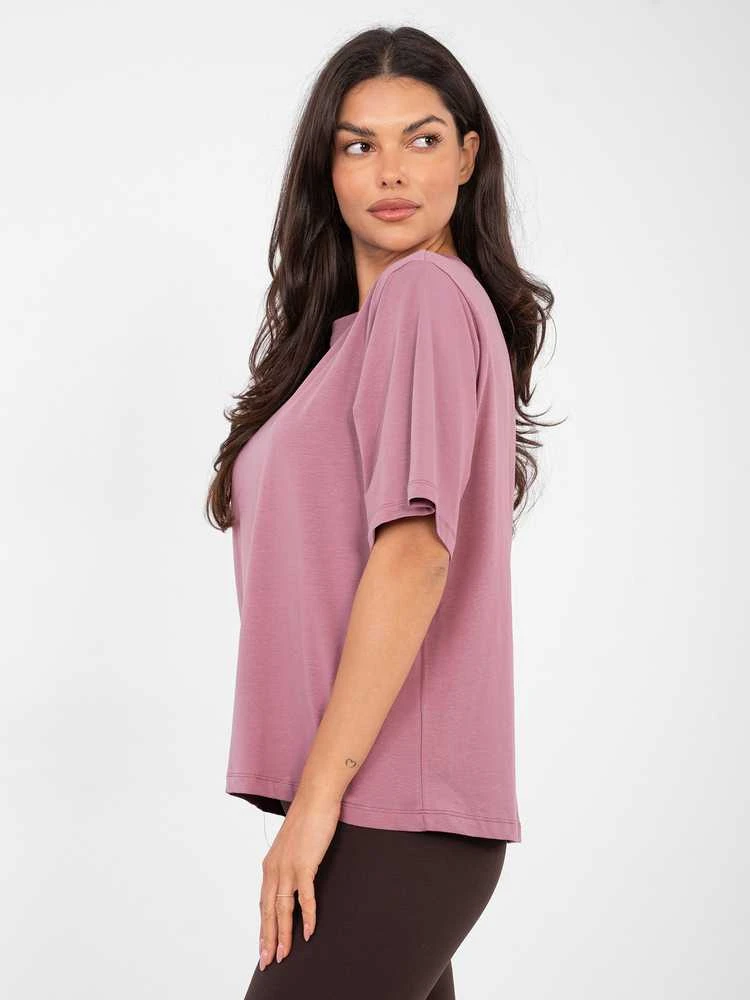 Rue Paris T-shirt-RV-TS-A1089.87-ciemny rožinė