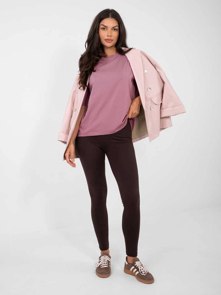 Rue Paris T-shirt-RV-TS-A1089.87-ciemny rožinė