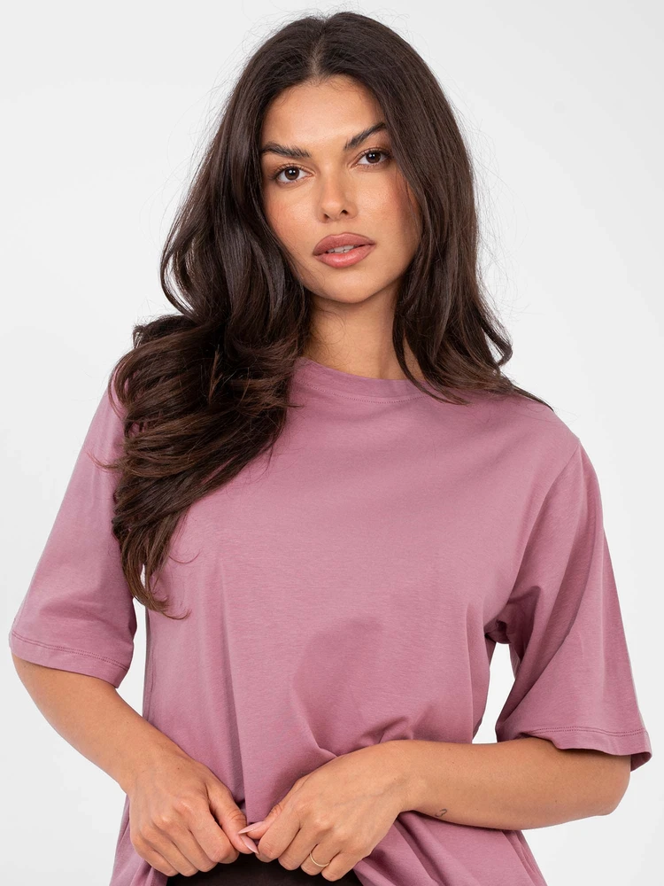 Rue Paris T-shirt-RV-TS-A1089.87-ciemny rožinė